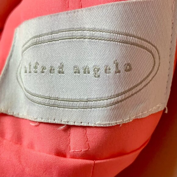 Alfred Angelo Coral Mermaid Bridesmaid Maxi Dress 14 Satin Sleeveless V-Neck - Picture 7 of 7